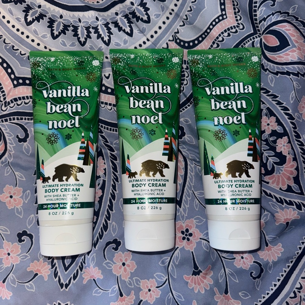 Bath and Body Works Vanilla Bean Noel (3) Ultimate Hydration Body Cream